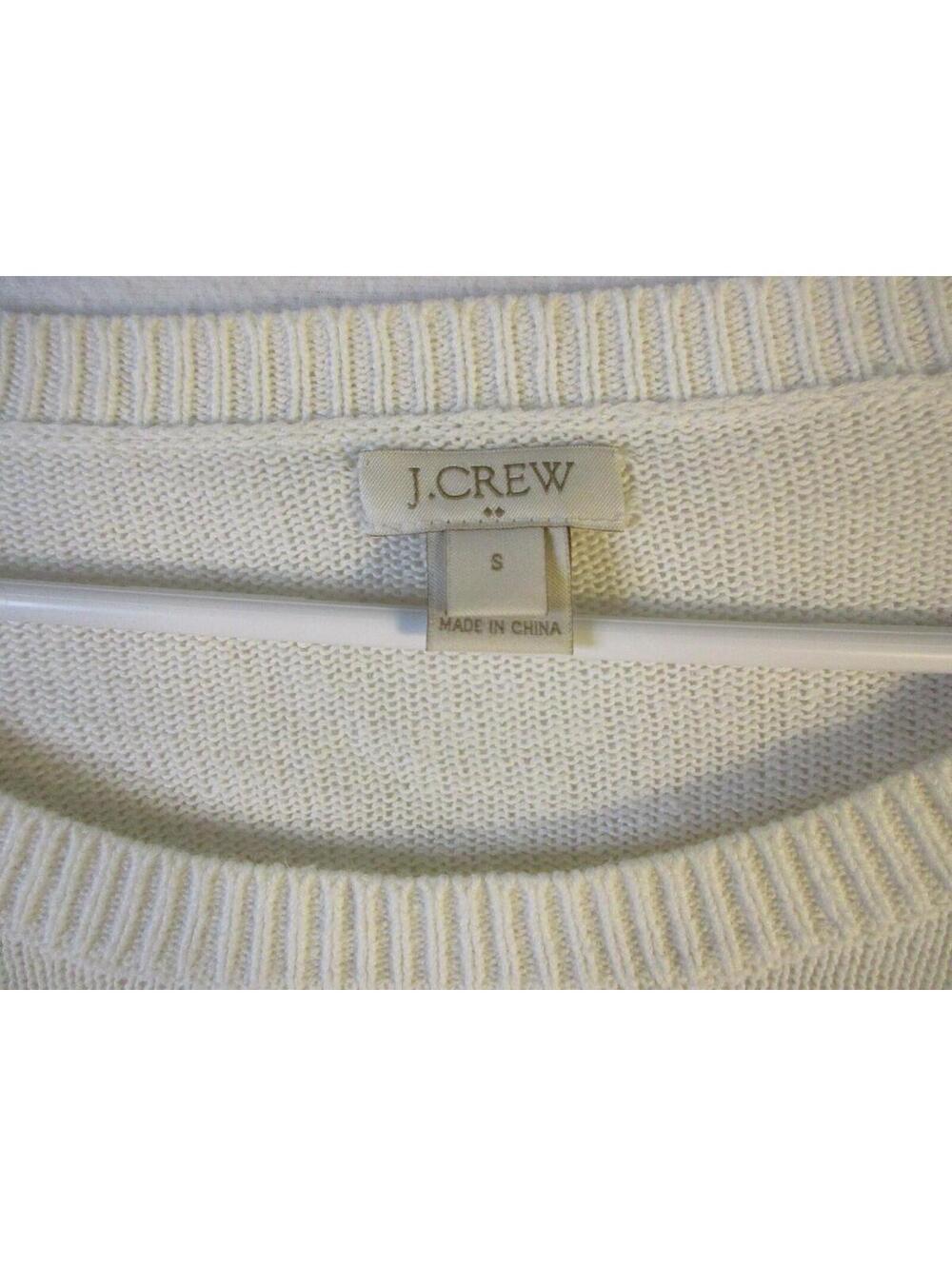J. Crew Womens Pullover Rib Knit Sweater Long Sleeve Crew Neck Size S White - Picture 2 of 5
